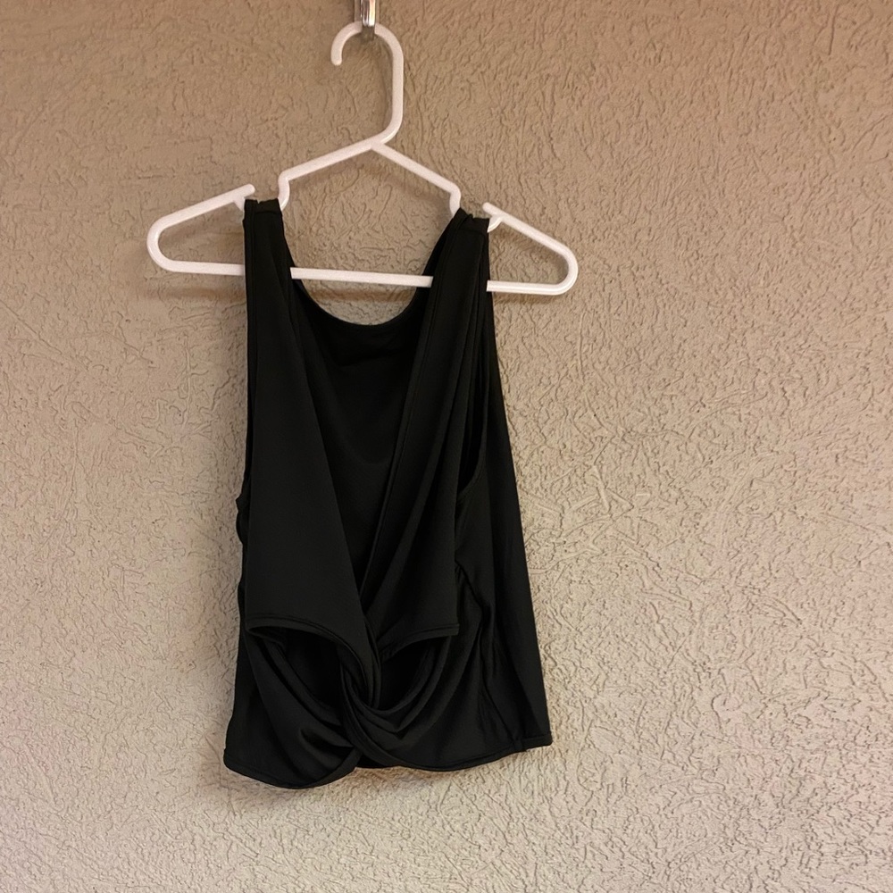 Tied open back workout crop top